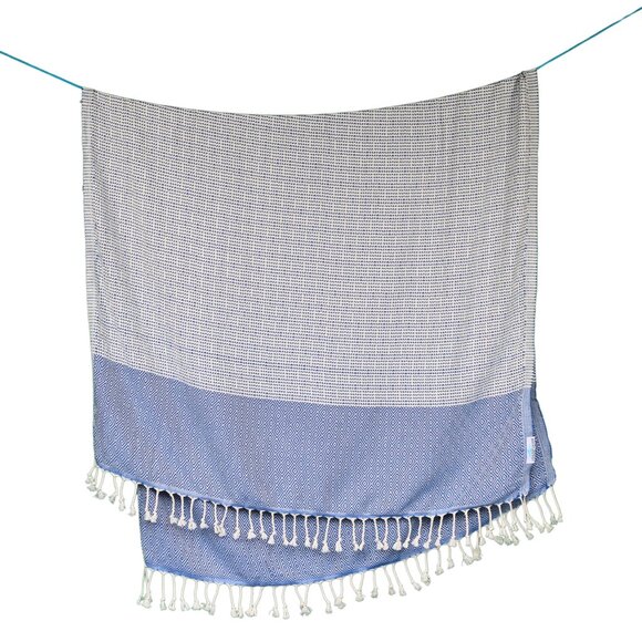 Salt Rag Beach Towel - "Blue Captain Rag" [Sand Free Turkish Beach Towel] - Picture 1 of 4